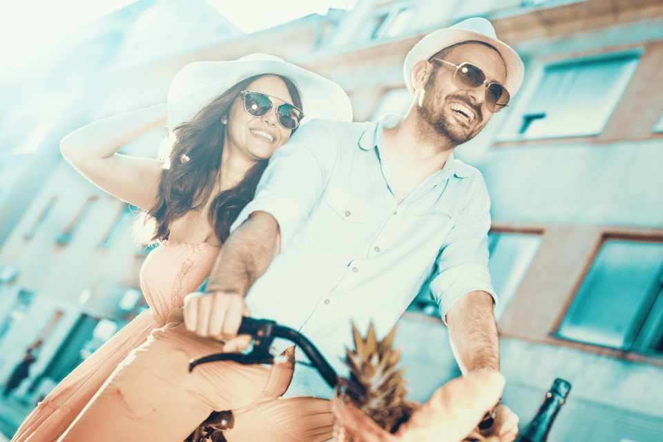 An Attractive Young Couple Having Fun Outdoors 