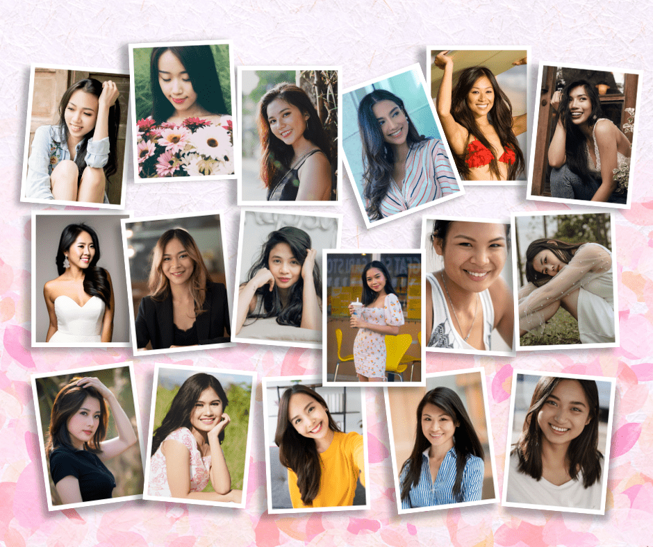 Collage of Filipino and Asian Women Members of Blossoms Dating