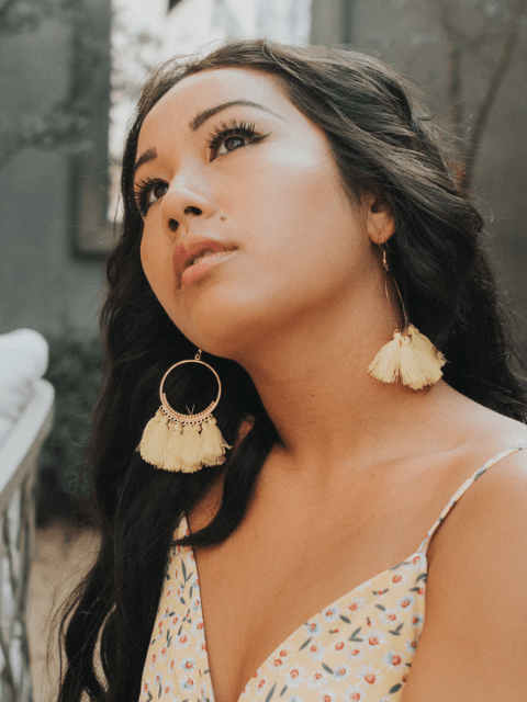 Pretty Filipina in a Floral Dress