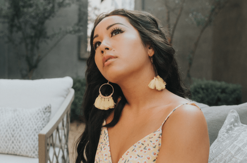 Pretty Filipina in a Floral Dress