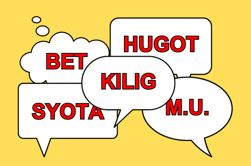 Filipino Dating Terms and Acronyms on Speech Bubbles