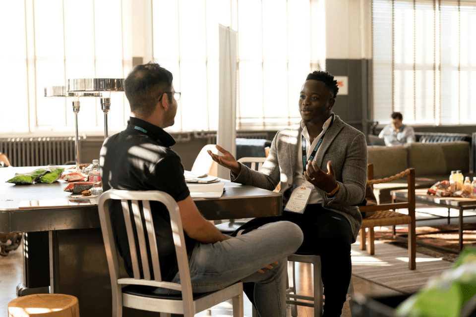 Young Christian men having a mentoring session.