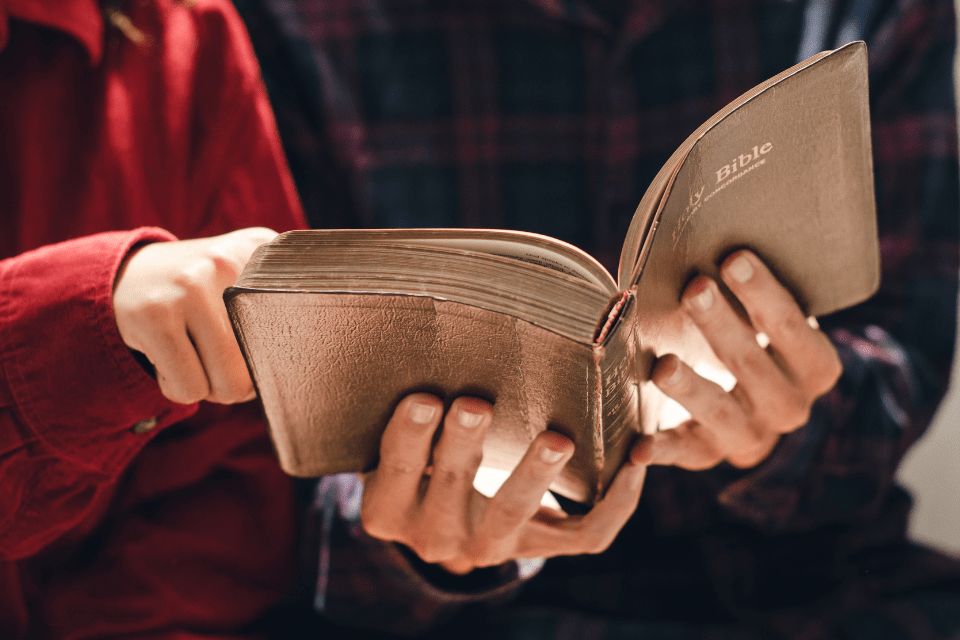 Christian Couple Reading the Bible.