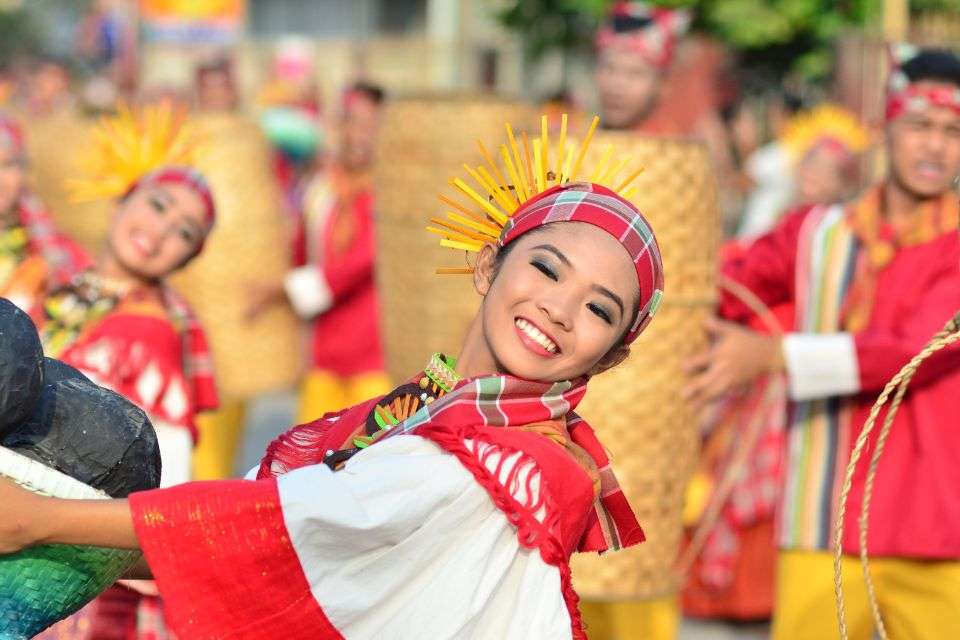 Filipina Street Dancing Participant in a Fiesta Celebration