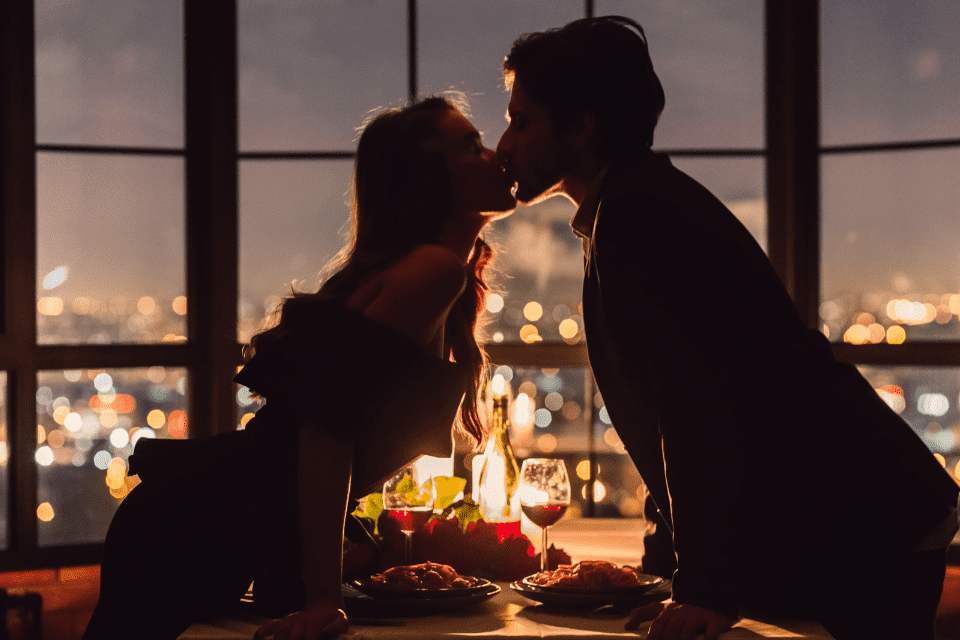 Romantic Couple Kissing